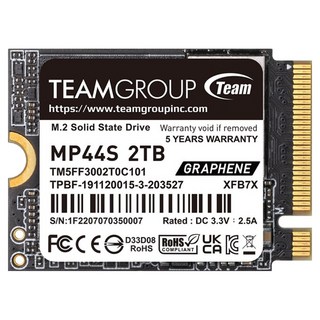 TEAMGROUP 十銓 M.2 2230 PCIe 4.0 SSD 固態硬碟 讀 5000MB 寫 3500MB, 2TB, MP44S