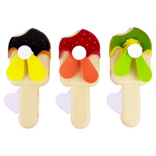 KODACHIEF 매일의 시원함 수동선풍기 3종 세트, 아이스크림 3색 평균발