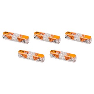 와고 단선 연선 겸용 고용량 32A 래버타입 푸쉬콘넥타 2p Simple 직결형 주황색 0.2~4mm 호환, 5개