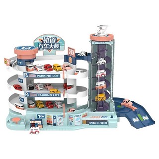 托思奇 電動多層小車庫升降軌道 兒童益智玩具, 1套, 大號 4層停車大樓