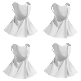 QIDINA 高質感冰絲涼感透氣防曬面罩 A, 淺灰色, 4個