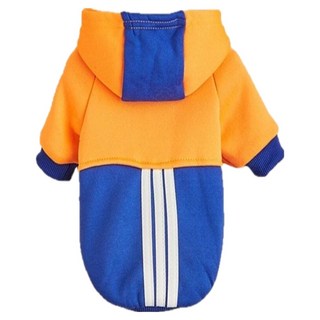 寵物撞色衛衣, 深藍色 + 橘色, 1個