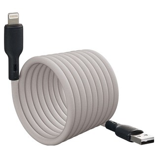 Kinyo USB-A-8 PIN磁吸秒收充電傳輸線 USB-A916, 2m, 1個, 灰色