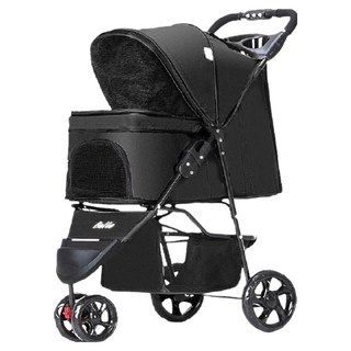 彬彬小舖 Bello 3輪寵物推車 + 遮雨罩, 1個, 黑色