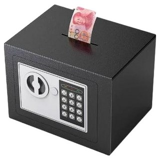 舒適空間 密碼數位迷你保險箱, 黑色