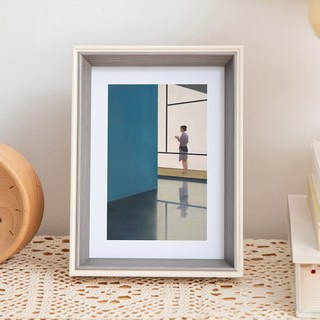 iINDOORS 雙色相框 含立架 6 x 8吋 180g, 1個, 灰白色