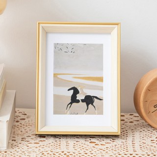 iINDOORS 雙色相框 含立架 6 x 8吋 180g, 1個, 咖啡白