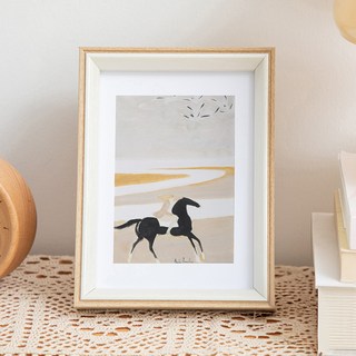 iINDOORS 雙色相框 含立架 6 x 8吋 180g, 1個, 原木白