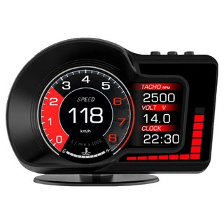 FLYone F15 多功能HUD抬頭顯示器 液晶儀表 OBD2 + GPS 雙系統, 1個, 黑色