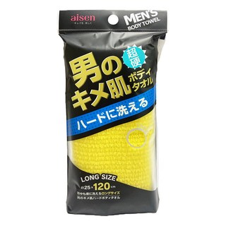 AISEN 男性專用澡巾 超硬, 黃色, 1入, 1包