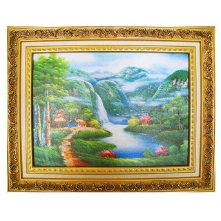 開運陶源 開運化煞 山水畫, 金色