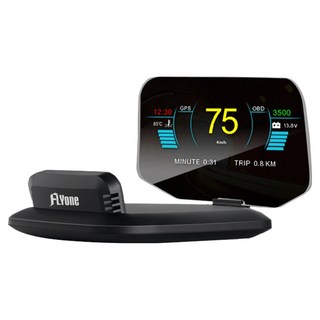 FLYone C1 HUD OBD2/GPS 雙系統多功能汽車抬頭顯示器, 1個, 黑色