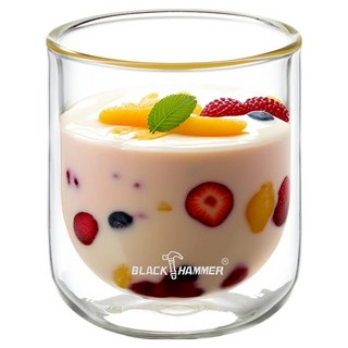 BLACK HAMMER 圓底雙層耐熱玻璃杯 240ml, 透明色, 1個