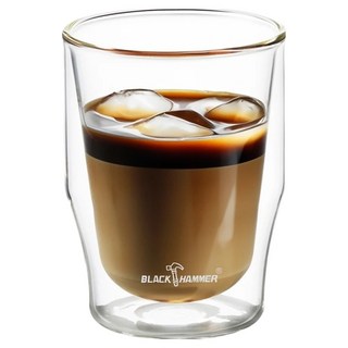 BLACK HAMMER 曲線雙層耐熱玻璃杯 320ml, 1個, 透明色