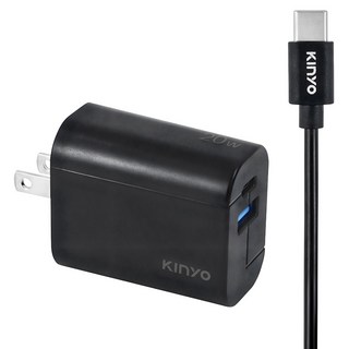 Kinyo 20W 氮化鎵單孔充電組 APDCB-002B, 1個, 黑色