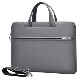 ANTIAN 單肩斜挎大容量手提筆電包/Macbook商務休閒防摔防震電腦包/公文包 16吋, 灰色, 1個