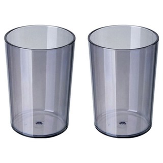 簡約透明漱口杯, 2個, 紫色