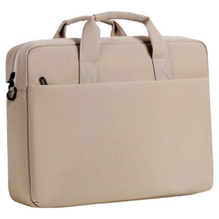 ANTIAN 單肩斜挎大容量手提筆電包/Macbook防摔防震電腦包/公事包 可套行李箱 16吋, 卡其色, 1個