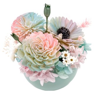 FLORAL M 仲夏奇境香氛擴香花禮 贈送5ml精油, 綠色, 1組