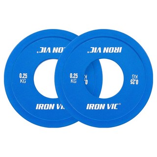 ironvic 低重量橡膠聚氨酯槓鈴片, 0.25kg, 2個, 藍色