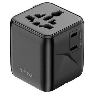 Kinyo 迷你萬國轉接頭 MPP3500B, 1個, 黑色