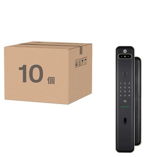 Yale 耶魯 Luna Pro + 人臉指紋6合1電子鎖 霧面黑, 10個