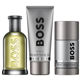 HUGO BOSS 自信男性淡香水禮盒3件組 淡香水100ml + 沐浴膠100ml + 體香膏75ml, 1套