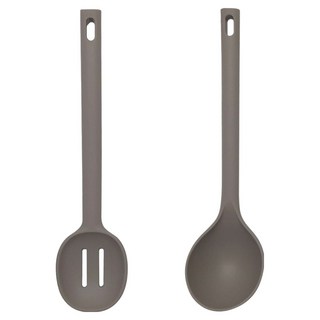 BELLOVIE Cook Harmony 矽膠廚具2件組, 深灰色, 1個, 湯勺 + 料理匙
