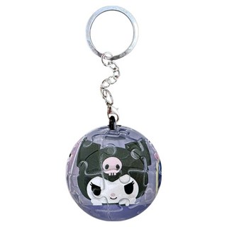 HUNDRED PICTURES 百耘圖 Kuromi 酷洛米繽紛未來立體球型拼圖鑰匙圈 HP0124327, 透明款 紫色, 24片, 1組