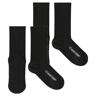 Calvin Klein 凱文克萊 SELECTIVE 氣墊中筒襪 2雙組, 1套, 黑色