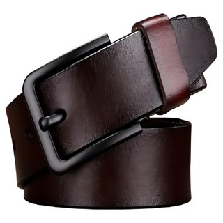 本革職人 男仕休閒黑潮時尚針扣式真皮皮帶