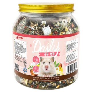 그로비타 데일리 골든 햄핏 햄스터 사료, 1개, 600g