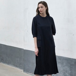 Olivia Lauren 條紋百褶連身裙 VOCOA5F8151, 海軍藍