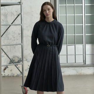 Olivia Lauren 綁帶領細褶連身裙 VOCOA5F8231, 海軍藍