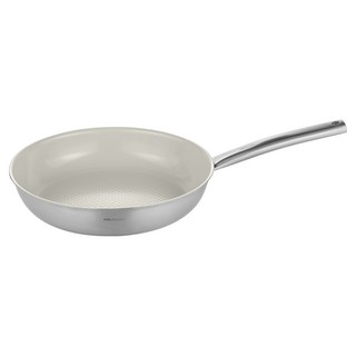 EDELKOCHEN 電磁爐適用不鏽鋼三層New Easy Prism平底鍋 奶油陶瓷, 1個, 28cm