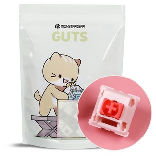 MONSTARGEAR 鵝卵石客製化機械式鍵盤 熱插拔工廠潤滑低噪音線性軸 80入, 單一商品, 山茶, 製造商軸