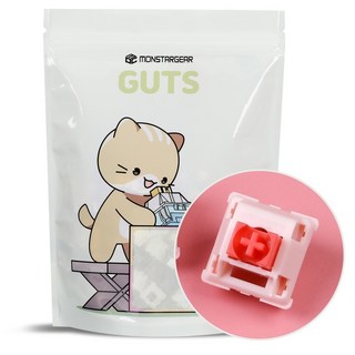 MONSTARGEAR 低噪音線性卵石客製化機械式鍵盤 熱插拔 工廠潤滑軸體 70p, 山茶花, 製造商軸, 低噪音線性軸