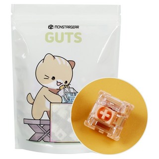 MONSTARGEAR 蜜柑軸 線性 鵝卵石 客製化機械鍵盤軸 熱插拔替換 潤滑開關 100顆, 蜜柑, 單一商品, 原廠軸