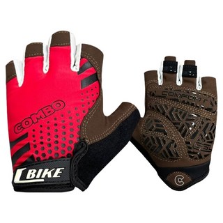 여성용 라이딩 자전거 반장갑 좌우세트 CO-01, 레드, 1세트