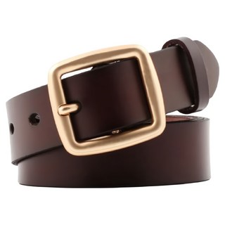 本革職人 女款 真皮時尚簡約玫瑰金針扣式皮帶