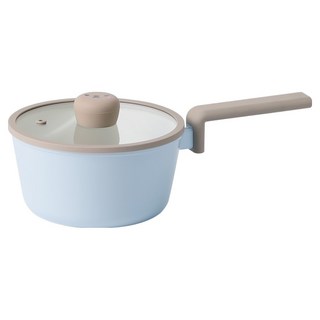 NEOFLAM 台灣原廠公司貨 NeoBear妞妞熊系列陶瓷塗層單柄湯鍋 + 玻璃蓋, 藍色, 1個, 18cm