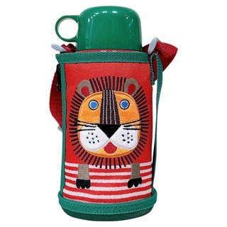 TIGER 虎牌 兒童兩用不銹鋼真空保溫杯 附專用提袋 前後刺繡款 MBR-T06G-RL, 獅子, 1個