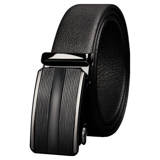 本革職人 頂級頭層牛皮 男仕沉穩魅力拉絲工藝自動扣皮帶 拉絲紋路簡約款