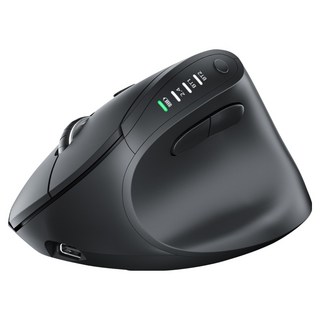 아이리버 항균 충전식 멀티페어링 무소음 버티컬 무선 마우스, EV35c, 블랙