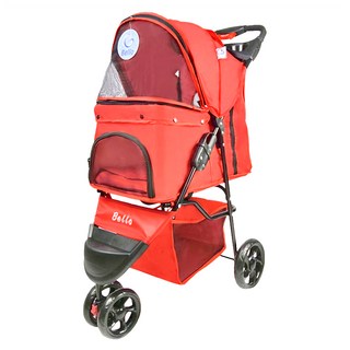 彬彬小舖 Bello 寵物推車 + 遮雨罩 3輪 1鍵收納, 1個, 紅色