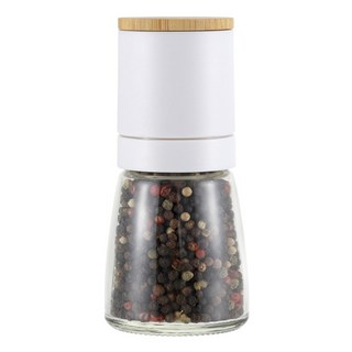 Quasi 日式竹蓋玻璃胡椒研磨罐 白色, 1個, 140ml