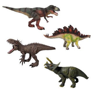 HAZIKO 孩子國 侏羅紀仿真可發聲恐龍模型套裝禮盒(霸王龍 + 暴龍 + 劍龍 + 三角龍), 1套