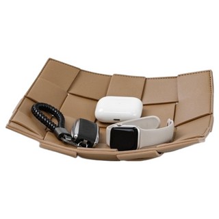 人造皮革編織玄關飾品託盤 MW0047, 米色