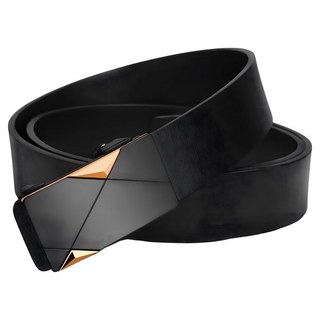 本革職人 真皮男仕極簡薄型金屬霧感免鑽孔伸縮自動扣皮帶 交錯立體凸面 1個