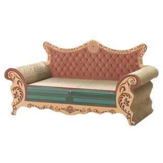 復古綠色貴妃椅貓抓板, 1個, 綠色